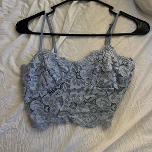 Scallop trim lace overlay cami top